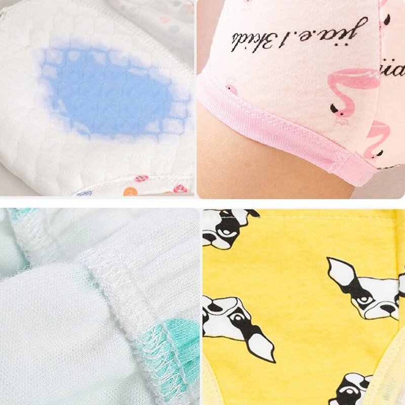 Seis-camada de pano do bebê reutilizável fraldas calças de treinamento algodão fralda calças fraldas lavável bebês roupa interior do bebê fralda mudando