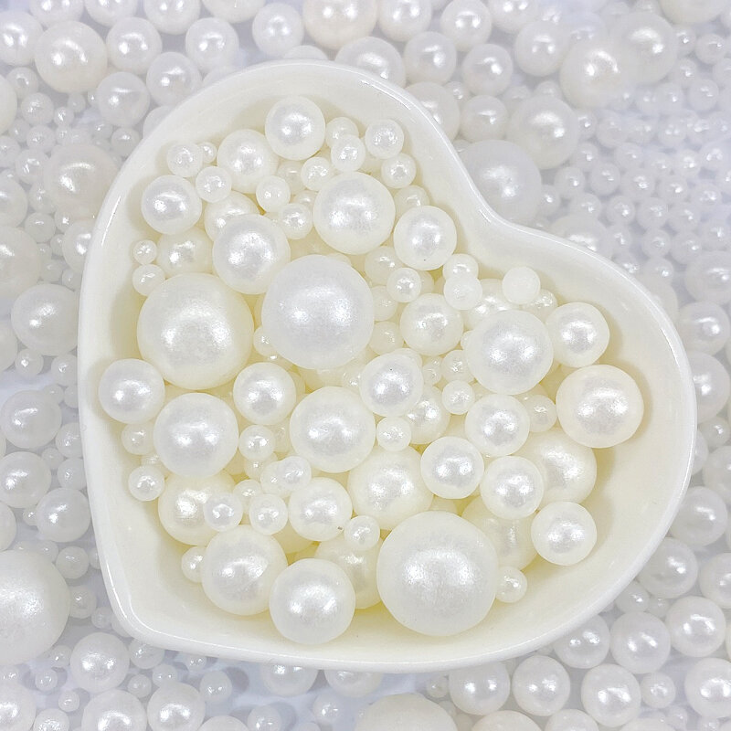 50g White Beads Edible Pearl Sugar Ball Fondant Baking Decorating Chocolate Cake Decoration Candy Diy For Baking Candy Decor