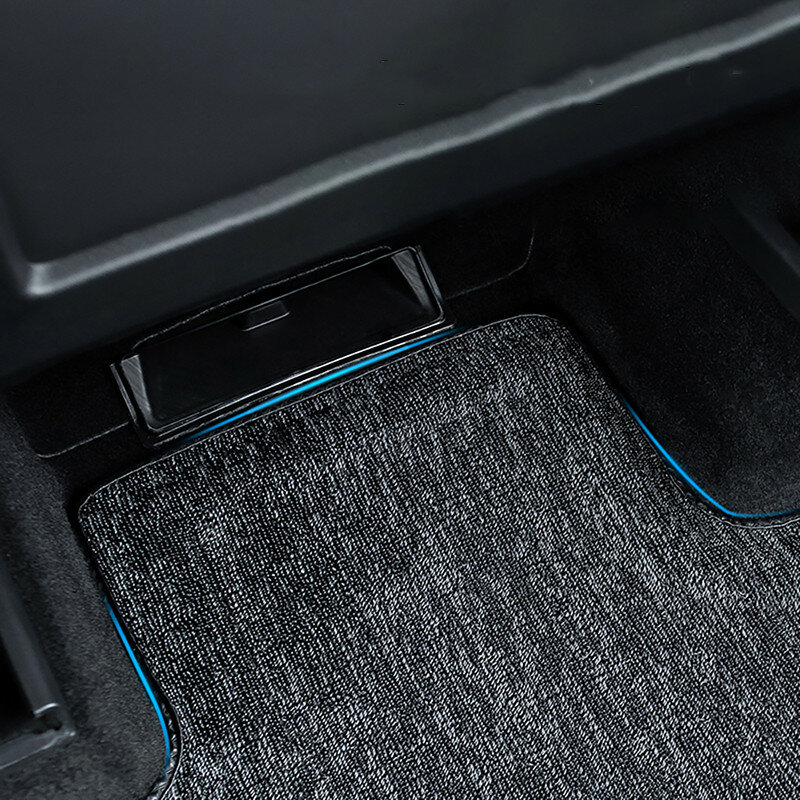 Tapetes de chão Futhope impermeáveis, tapete personalizado, tapete cercado, forros de piso antiderrapantes, almofada preta para Tesla Model 3 Y 2020-2023