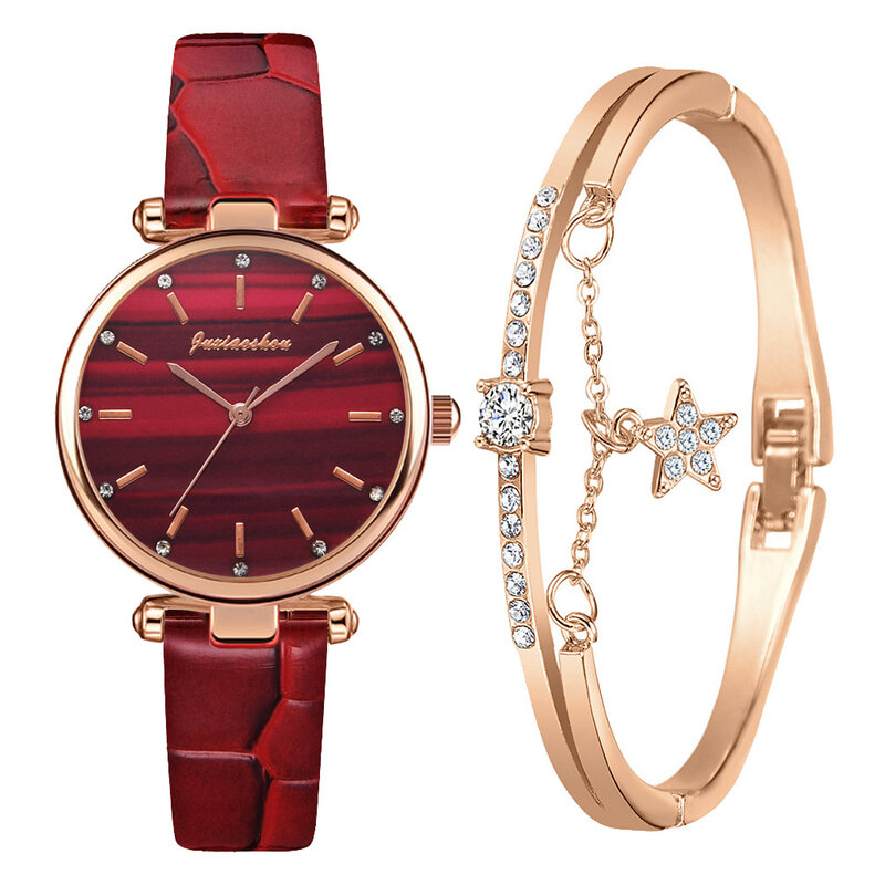 Verde minimalista com relógio de cristal para as mulheres moda pulseira conjunto relógios das senhoras wirstwatch rosa ouro relogio feminino novo