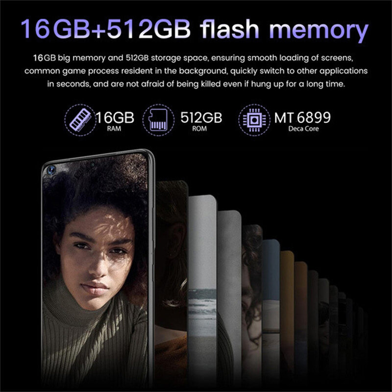Teléfono Inteligente A53 S 2022 Original, versión Global, 7,3 pulgadas, 16 + 512GB, 48MP, red 5G, desbloqueado