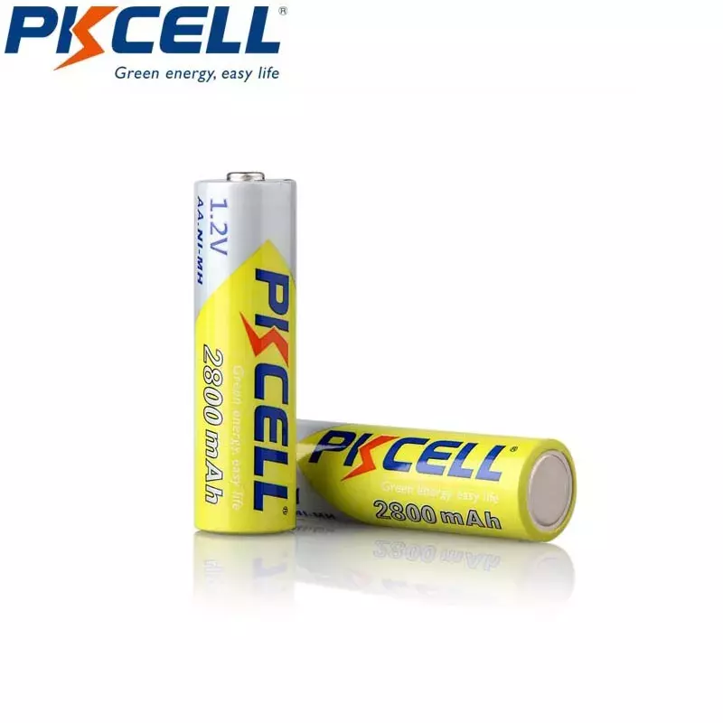 PKCELL – étuis de batterie Rechargeable AA 1.2V 2800mah NIMH 2A, 4 pièces et 1 boîte