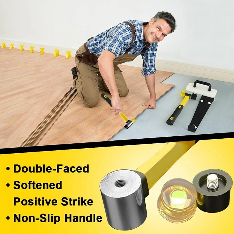 Diy casa kit de instalação laminado conjunto piso madeira qualidade superior piso montagem ferramenta com espaçadores de malho