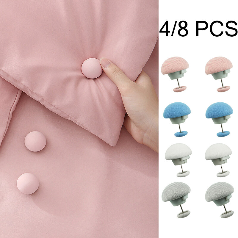 4/8pcs for Bed Sheet Blanket Clip Clothes Pegs Covers Fastener Clip Holder Mushroom Quilt Stand Slip-resistant Nordic Clips