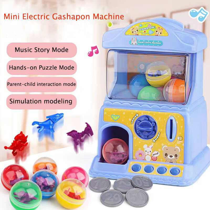 Crianças elétrica gashapon máquina de jogo de doces a fichas-operado máquina de aprendizagem educação precoce máquina de jogo casa presente da menina