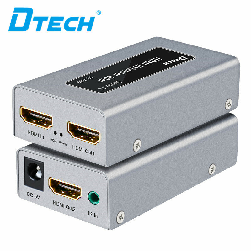 Extensor HDMI de 60M, transmisión de 60m plug and play 1080p @ 60Hz Ethernet LAN Cat5 Cat6 HDMI Extender a RJ45 50m