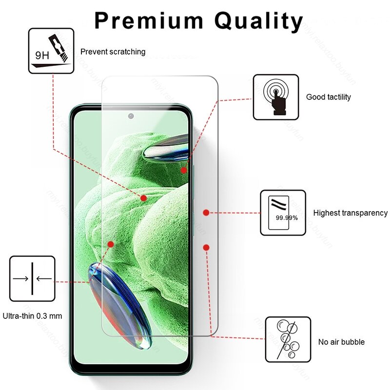 Xiaomi Redmi Note 12 5g 4g,9H用スクリーンプロテクター