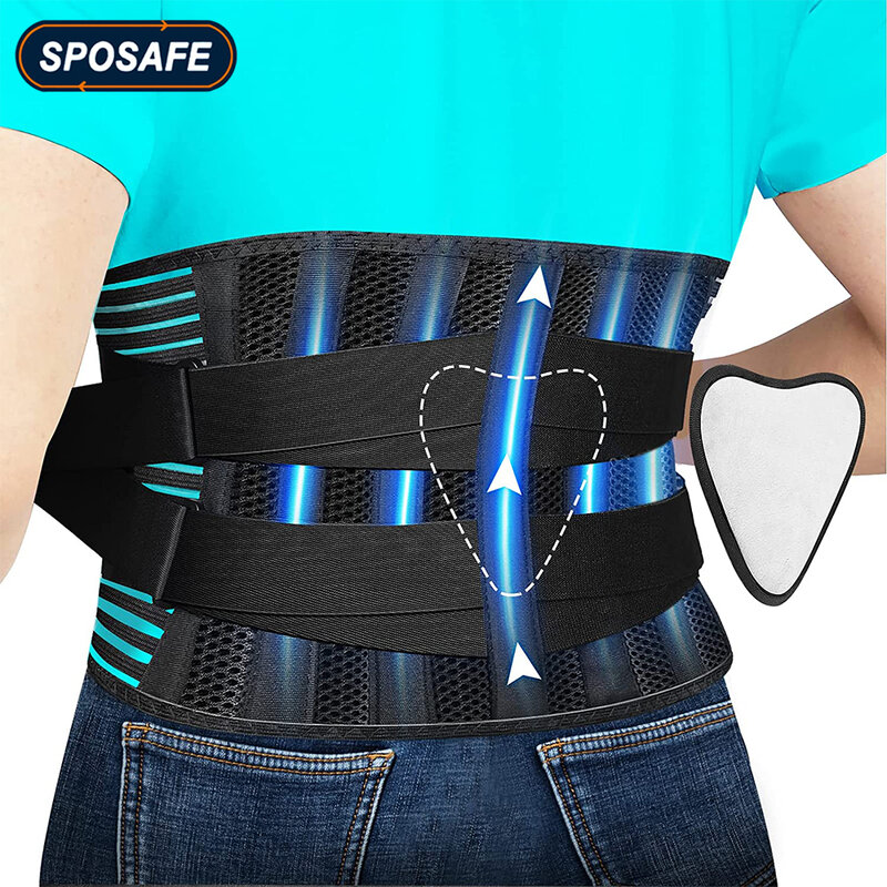 Cinto de apoio de compressão de cintura respirável malha anti-skid cinta lombar para homens mulher cintura alívio da dor nas costas, escoliose ciática