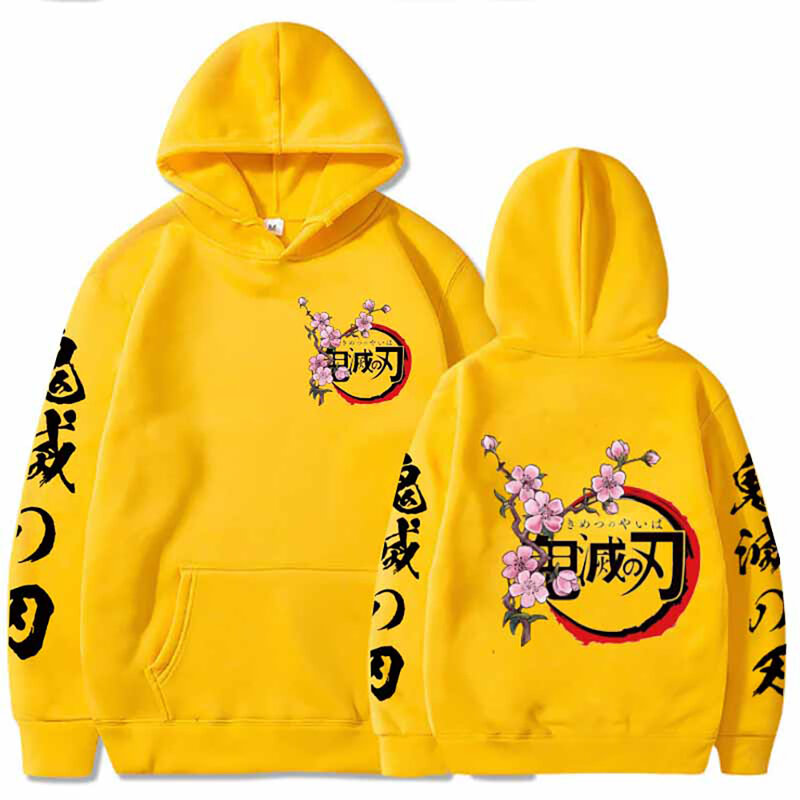 Anime Hoodies Demon Slayer Printed Hoodie Sweatshirts Hip Hop Casual Pullover Loose Print Streetwear Unisex