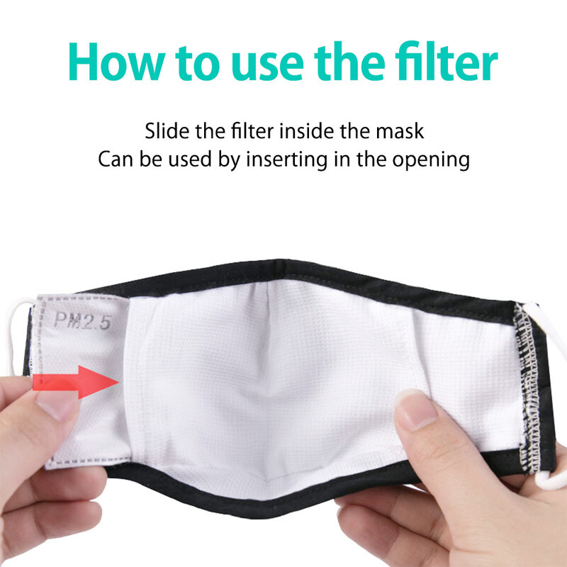 20-100 pces 5 almofadas de filtro da máscara da camada pm2.5 para a boca do filtro da máscara cara protetora almofada dustproof amigável da pele para crianças adultas criança