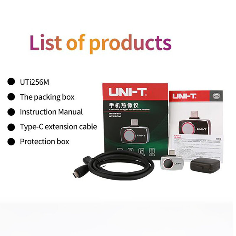 UNI-T UTi256M กล้องถ่ายภาพความร้อนสำหรับ Android โทรศัพท์มือถืออินฟราเรด256X192พิกเซลสมาร์ทโฟนประเภท C Thermal Imager