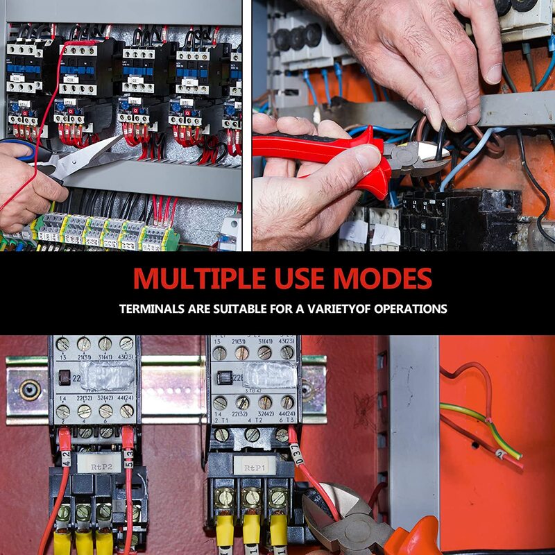 Kit de ferramentas de friso isolado conectores de fio elétrico, kit de crimper de fio de catraca auto-ajustável para conectores de fio awg 22-10