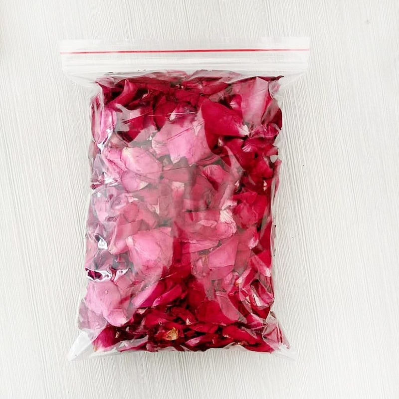 Pétales de rose de haute qualité, 50g, fleur séchée biologique, poubelle en vrac
