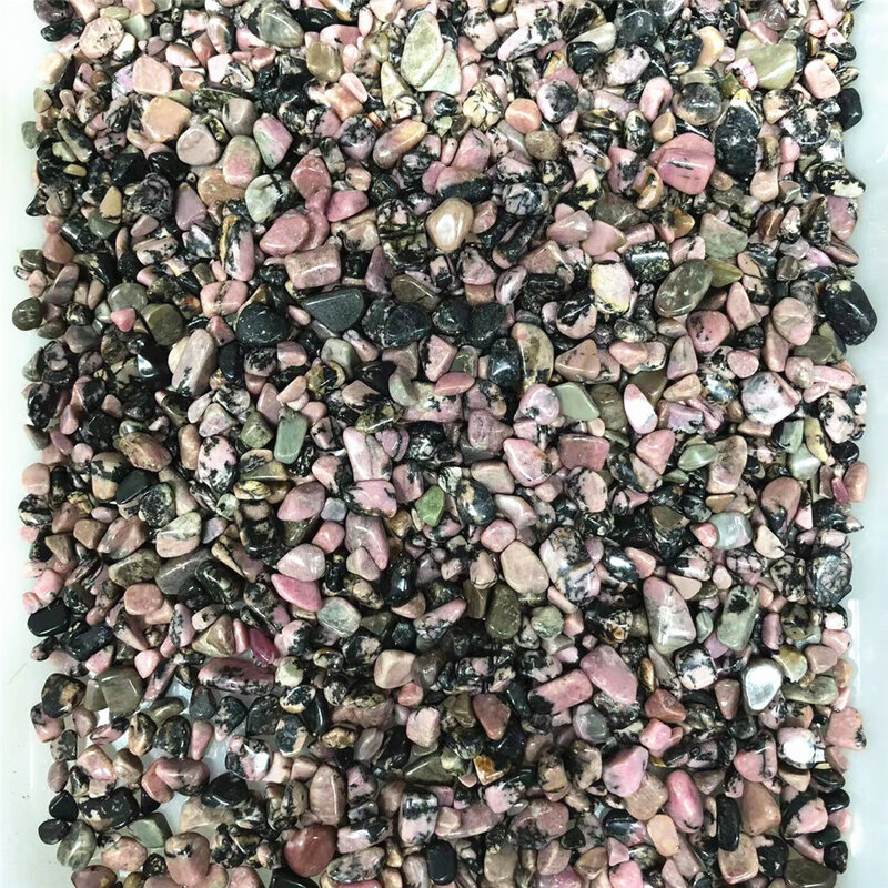 Pierres naturelles et minérales, cristaux de gravier, guérison spirituelle, puces de Rhodonite rose, pour décoration d'halloween