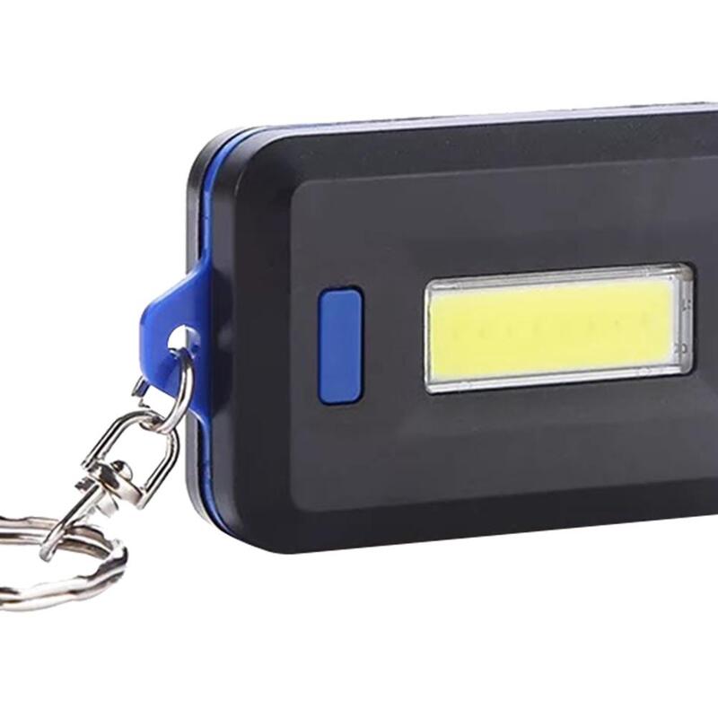 10-100PCS Mini Keychain Flashlight LED Rechargeable Torch Portable COB LED Key Chain Keyring Torch Hiking Work Light Camping