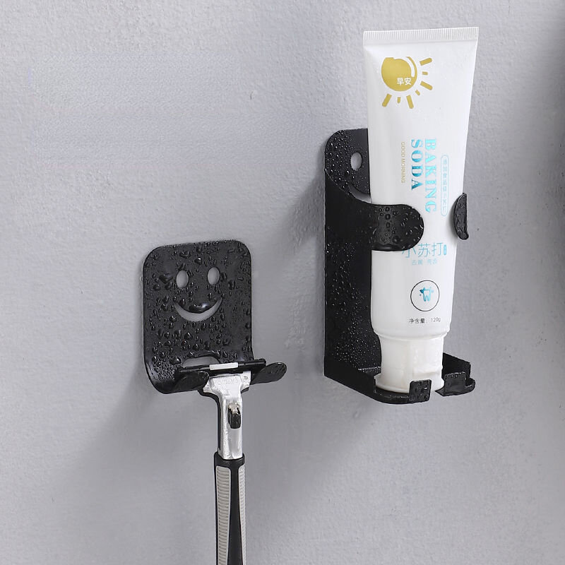 Shaver Holder Razor Toothbrush Storage Hook Wall Rack Free Punch Bathroom Razor Holder Wall Mounted Bathroom Accessories