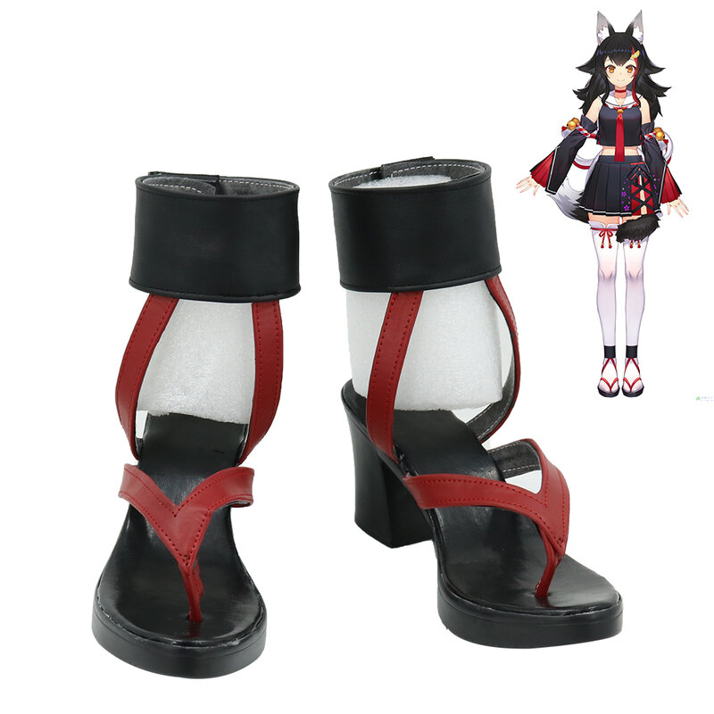 Hololive Ookami Mio Sepatu Boot Cosplay Wanita