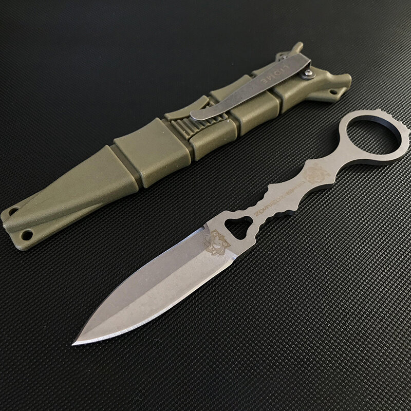 سكين مستقيم تكتيكي 176 من Liome 440 من الفولاذ المقاوم للصدأ للتخييم والصيد للدفاع عن سلامة السكاكين الثابتة حقيبة ظهر للجيب أداة EDC
