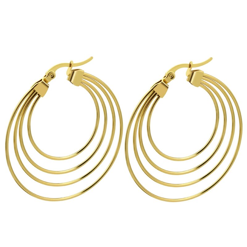 Fashionable Temperament Exaggerated Big Earrings Stainless Steel Earrings Simple Personality Irregular Earrings