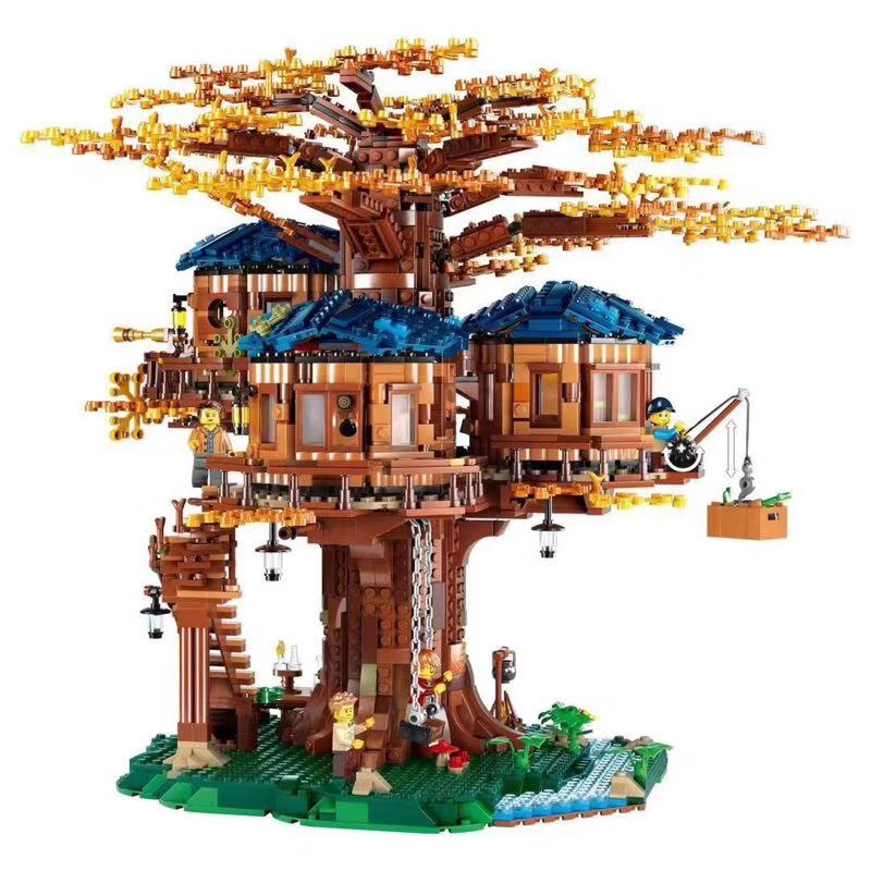 Bloques de construcción de casa del árbol para niños, casa del árbol para armar juguete de ladrillos, Ideas más grandes, ideal para regalo de Navidad, código 21318, compatible con 2000