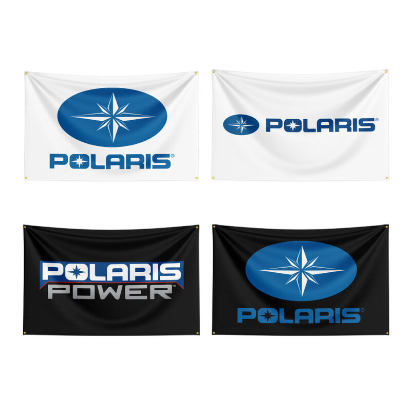 Spanduk Logo Cetak Digital Poliester Bendera POLARIS 3X5 Kaki untuk Klub Mobil