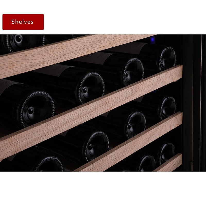 المهنية الصانع 176 زجاجات مبرد نبيذ مع منطقة مزدوجة تخزين النبيذ المنزلي التبريد