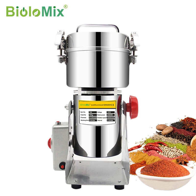 Biolomix 800g 700g grãos especiarias hebals cereais café moedor de alimentos secos moinho moagem máquina gristmill farinha em pó triturador