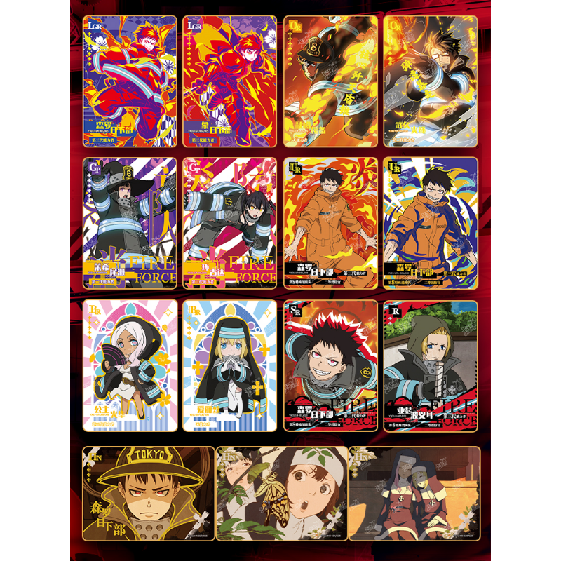 KAyou Fire Force Anime Cards brinquedos Raros Novos Modelos Flame Wu Town Soul Collection Card LGR Comics Around The Full Set Pacotes de cartas