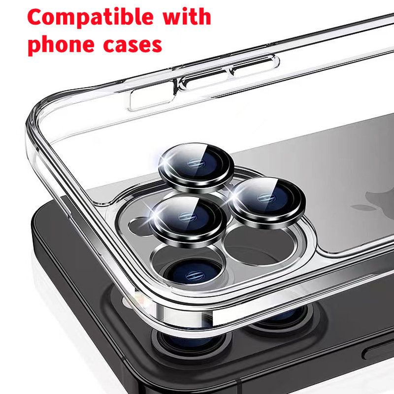 Защитное стекло с металлическим кольцом для объектива iPhone 11 12 13 Pro Max Защита объектива камеры на iPhone 12Pro 13Pro 14 Pro Max пленка для камеры