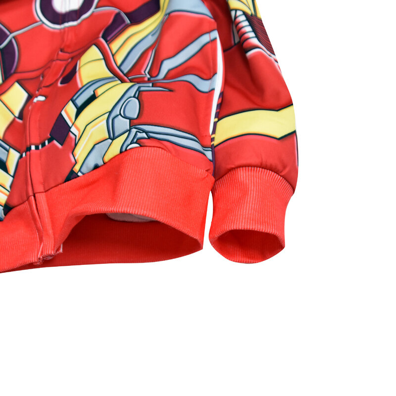 Детская одежда с героями мультфильмов, одежда Железного Человека-паука, куртка для мальчиков, кардиган на молнии с капюшоном, верхняя одежд...
