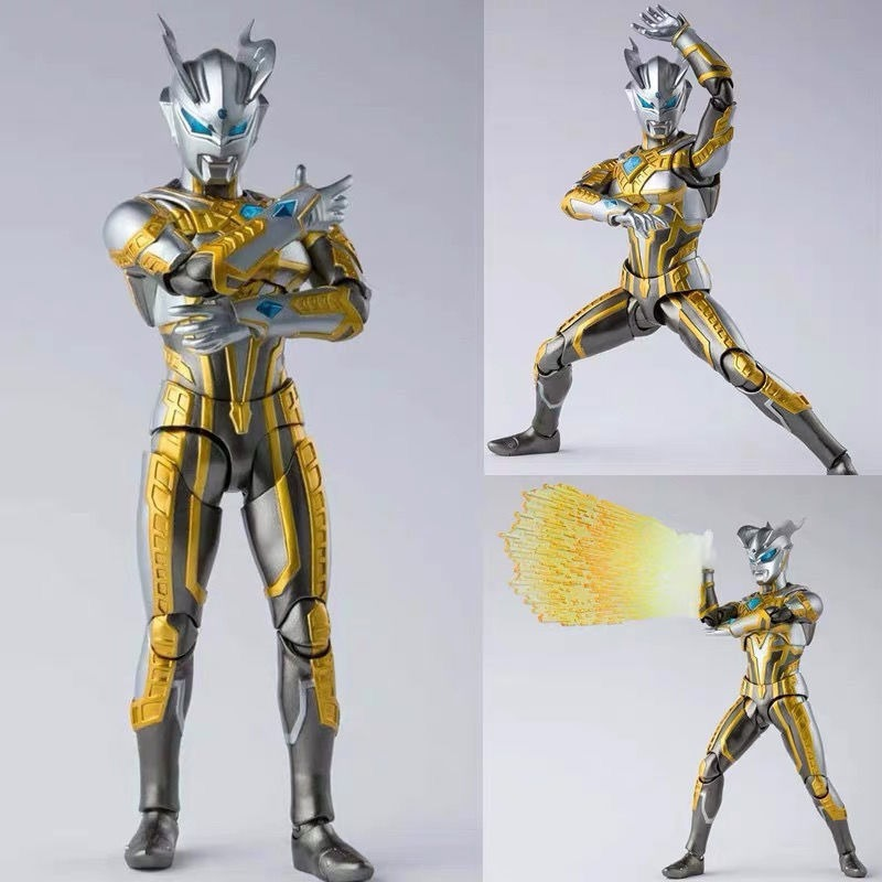 Ultraman – marionnette à main, SHF, éclat Siro, Ultraman, forme brillante, pour garçon, qui émet de la lumière, jouet mobile
