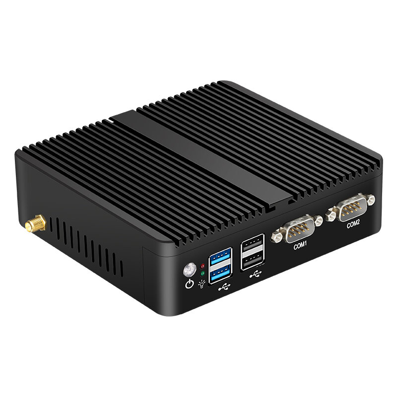 YCSD Mini PC J4125 Intel Celeron 2 * LNA 2 * COM bez wentylatora Windows 10 2 * Gigabit Ethernet 2 * RS232 4 * USB przemysłowy mikro