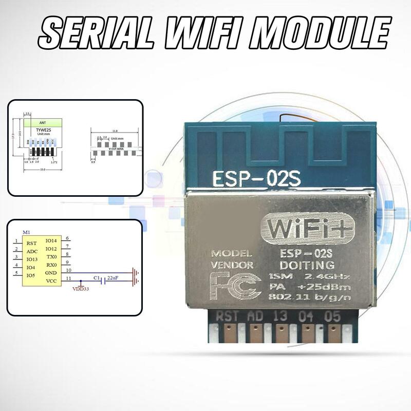 Transmissão sem fio transparente Módulo Wi-fi, Pacote Serial Golden Finger, Esp-02s, Tywe2s, Esp8266, Esp8285 com E1p4 compatível
