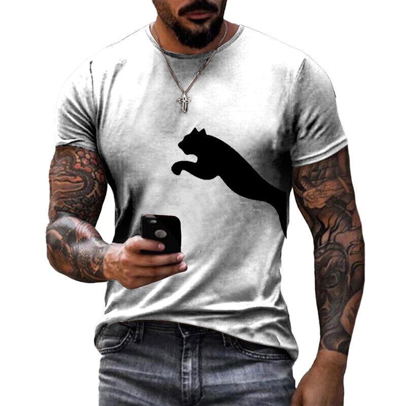 Летняя новая Повседневная рубашка с 3D-принтом волка, быстросохнущая Изысканная футболка Харадзюку с круглым вырезом для мужчин и женщин, 2022