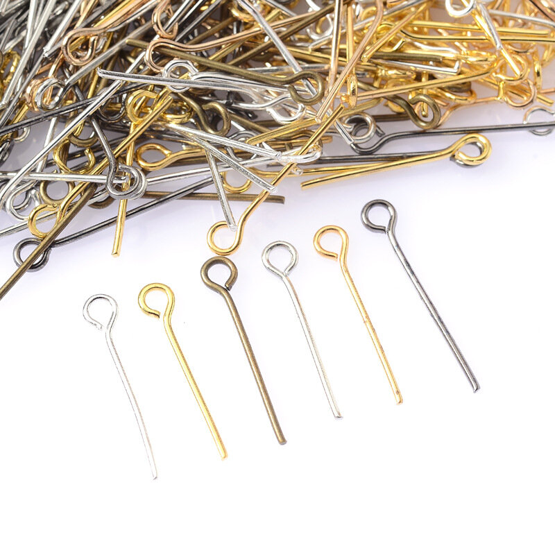 200Pcs/ Lot Metal Eye Head Pins Eyepins for DIY Jewelry Making Accessories Findings