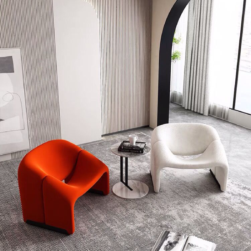 Sofá individual de lujo de diseño del norte de Europa, muebles de Interior con estilo, silla de cangrejo en forma de M, taburete de área de café para salón de oficina