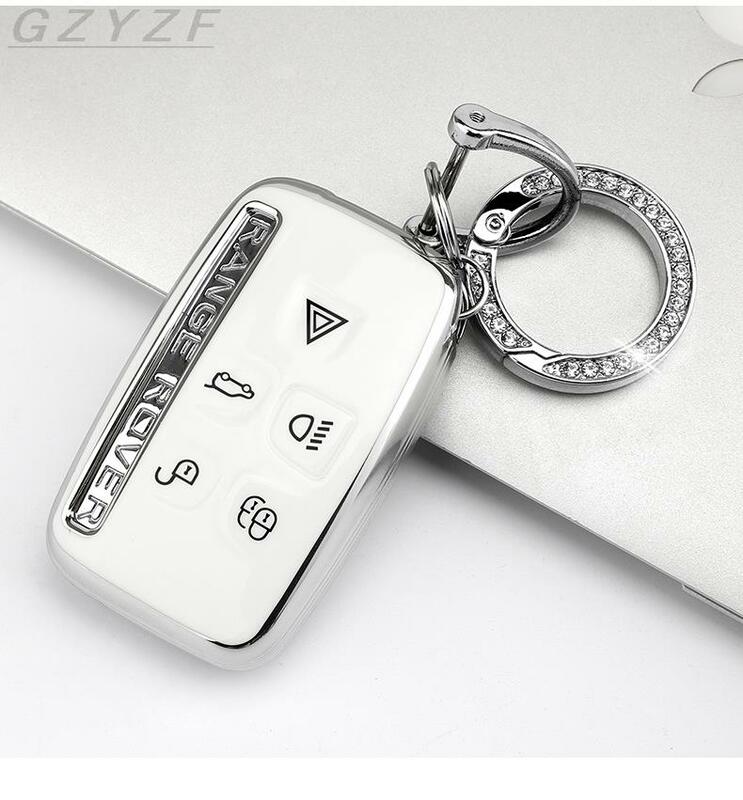 حافظة مفاتيح سيارة من البولي يوريثان حلقات للغطاء لسيارة لاند روفر رينج روفر ديسكفري 5 سبورت لسيارة جاكوار XE XF XJ F PACE 2017 2018 2019 ملحقات