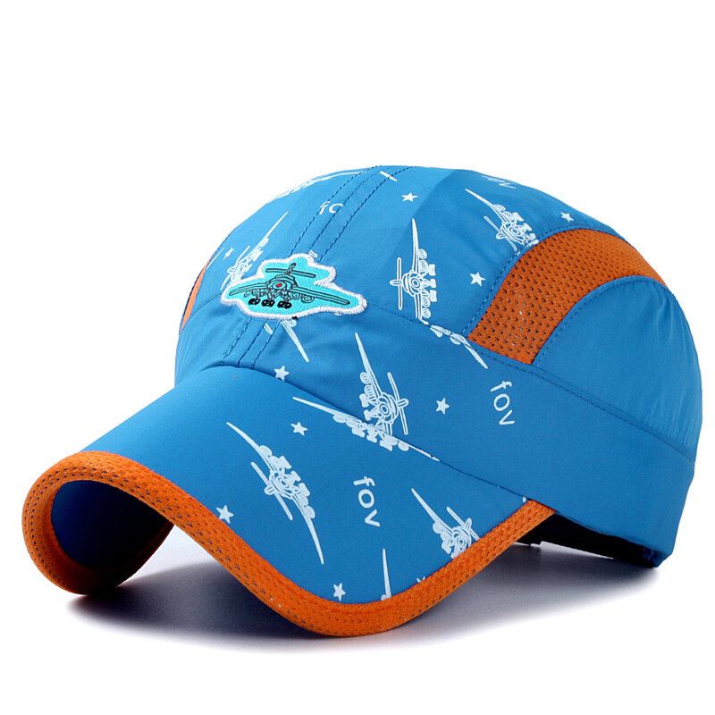 子供用の軽量で通気性のあるスナップバックハット,速乾性のサンハット,幼児用の50メッシュ野球帽,紫外線保護キャップ