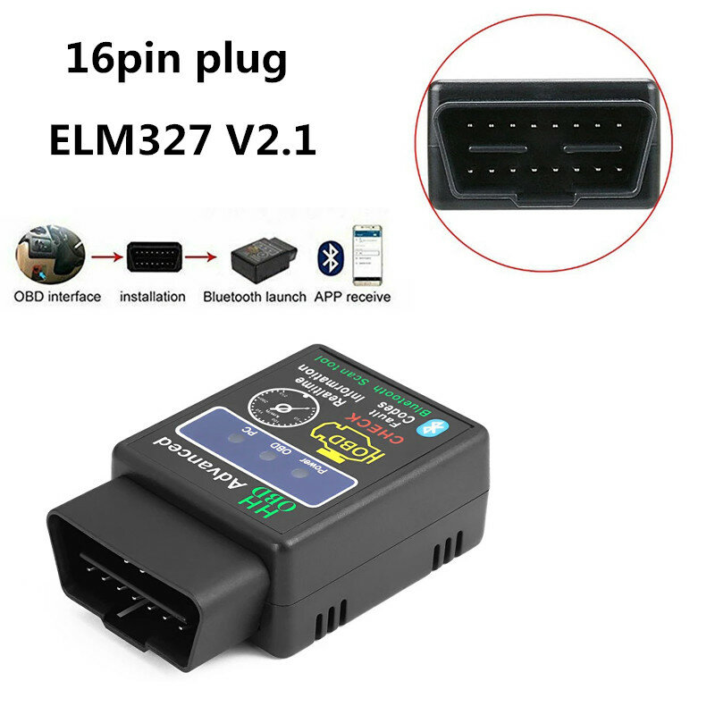 Mini Elm327 Bluetooth V2.1 scanner de voiture, outil de diagnostic de voiture, lecteur de code OBD pour Android Windows IOS