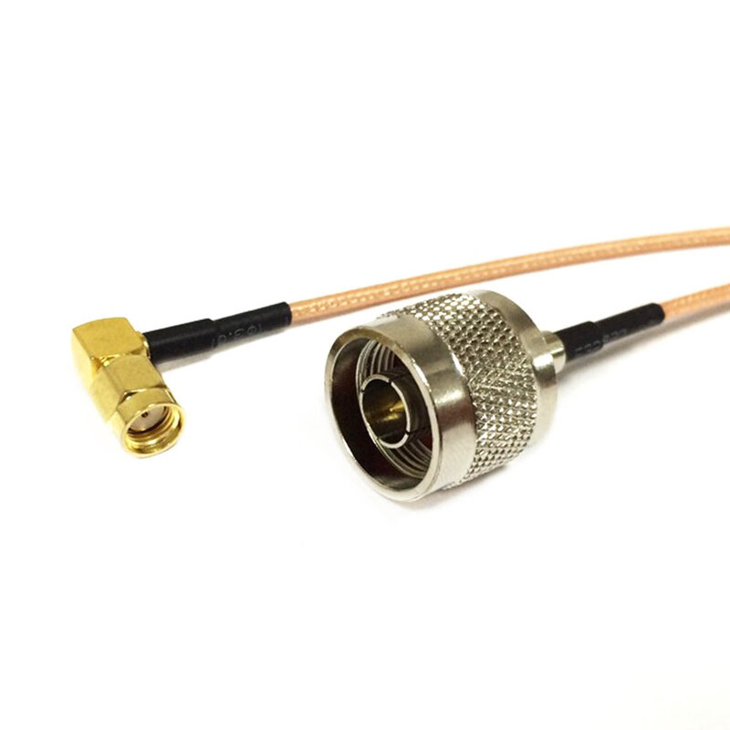 Kabel Koaksial Modem RP-SMA Steker Jantan Sudut Kanan Ke N Steker Jantan Konektor RG316 Kabel Kuncir 15Cm 6 "Adaptor Baru