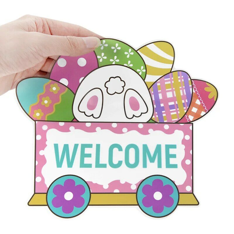 Happy Easter Zelfklevende Window Sticker Konijn Ei Kuiken Cartoon Verwijderbare Muursticker Voor Kinderkamer Home Decals Pasen decor