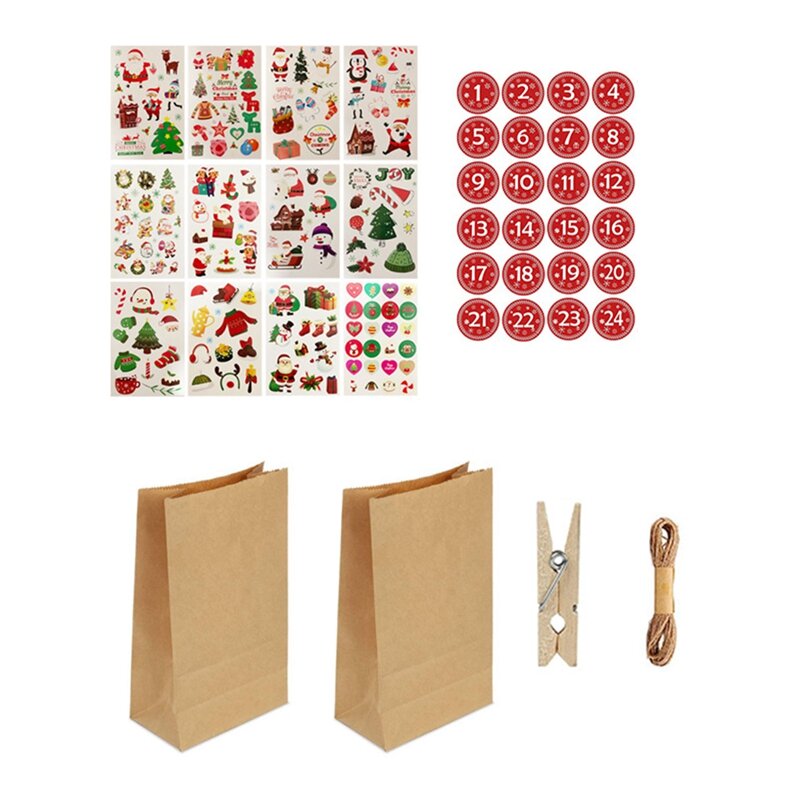 24 zestaw DIY kalendarz odliczania torby świąteczne świąteczny kalendarz adwentowy torby cukierki torby na prezenty upominki na przyjęcie urodzinowe przewoźnik