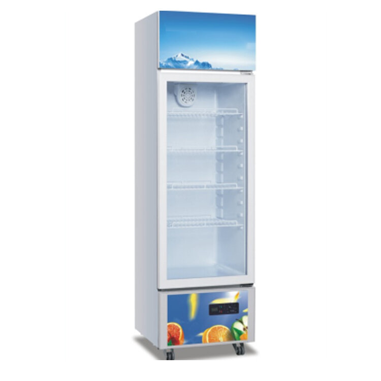 Congelador de exhibición vertical de puerta de vidrio comercial de supermercado de alta calidad