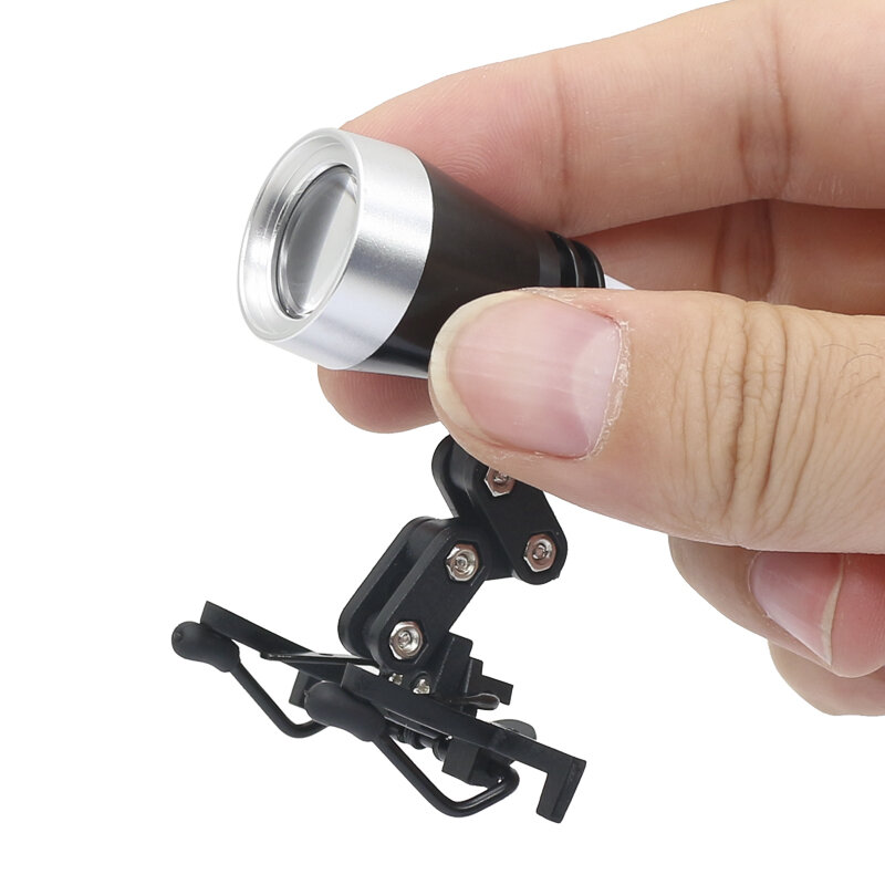 1w led dental farol portátil dental lupas farol com clip brilho ajustável com bateria power bank