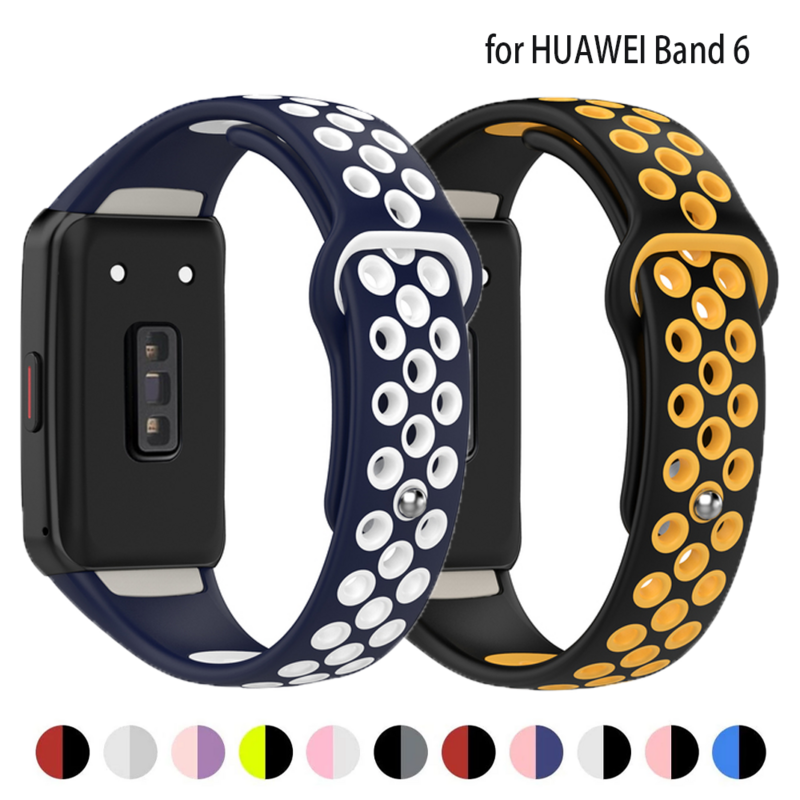 Силиконовый браслет correa для Huawei Band 6, ремешок 6 Pro, аксессуары для умных часов, сменный дышащий спортивный браслет Honor Band 6, ремешок