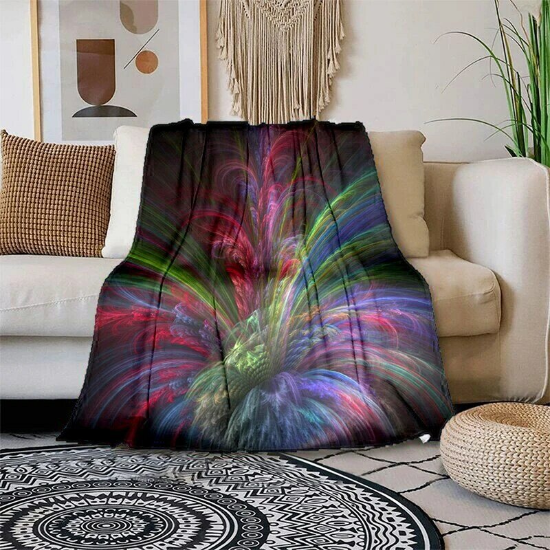Colorido fantasia mágica arte abstrata impresso moderno cobertor flanela macio sofá cama jogando cobertores gedruckt bettdecke geschenk