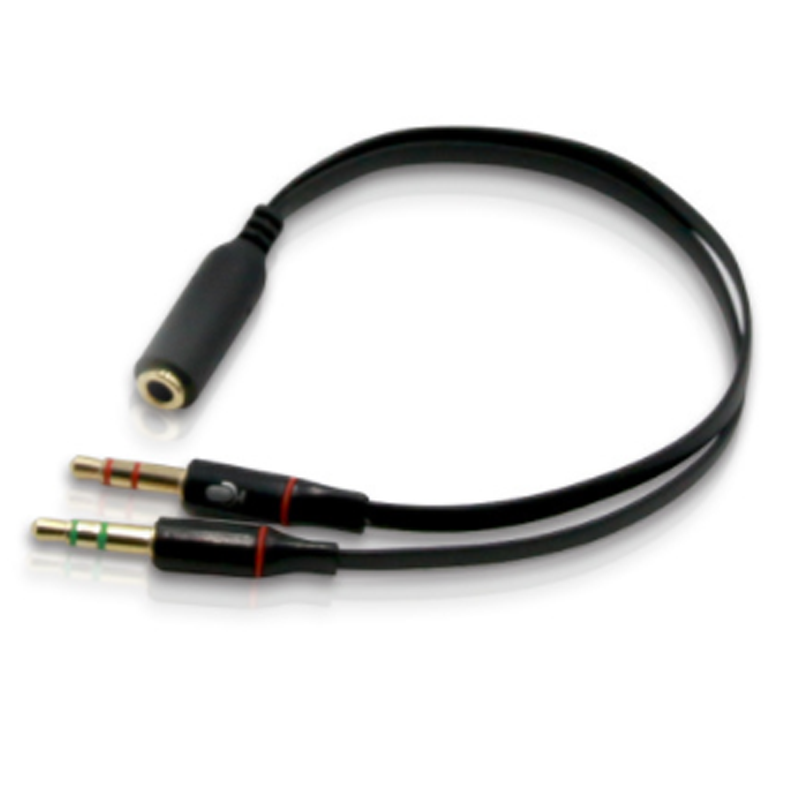 Cable de Audio auxiliar, divisor de micrófono, adaptador de auriculares para teléfono móvil, 10-100 piezas, 3,5mm, 1 hembra a 2 macho
