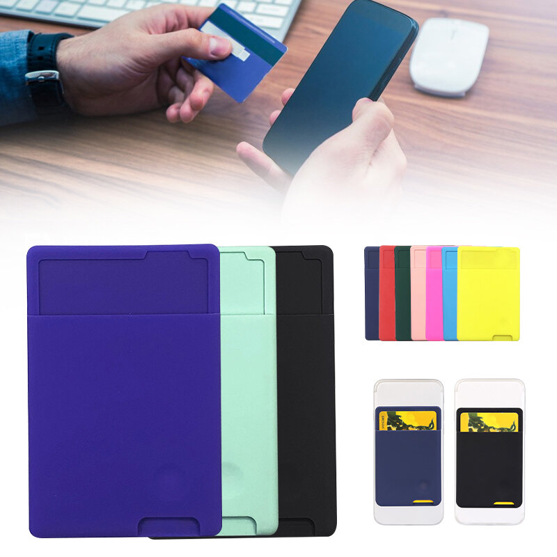 Nouveau porte-cartes arrière, étui portefeuille pour téléphone portable, bâton sur porte-cartes de crédit, poche pour téléphone presque tous les téléphones portables