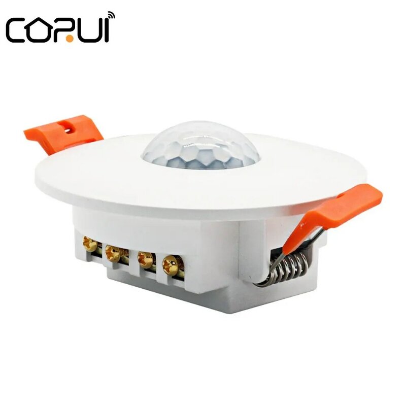 CoRui-Interruptor de Sensor infrarrojo PIR, Detector de cuerpo humano integrado, escalera oculta, detección de movimiento, Instalación en techo, 110-220V