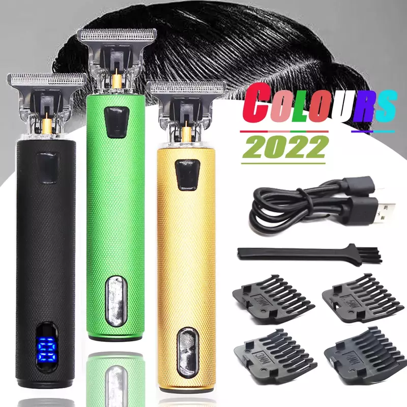 2022 T9 0 мм профессиональная бритва с ЖК-дисплеем, Машинка для стрижки волос, электрический триммер, Мужская Ретро Парикмахерская бритва, резь...